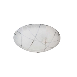 Φωτιστικό Οροφής - Πλαφονιέρα Sandrina 601200200 Ø40x10cm White-Chrome Trio Lighting Γυαλί