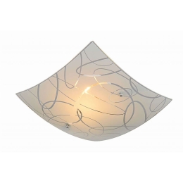 Φωτιστικό Οροφής - Πλαφονιέρα Spirelli 604400101 30x30cm Decorated White Trio Lighting Μέταλλο,Γυαλί