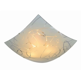 Φωτιστικό Οροφής - Πλαφονιέρα Spirelli 604400301 50x50cm Decorated White Trio Lighting Μέταλλο,Γυαλί