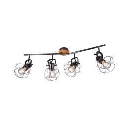 Φωτιστικό Οροφής - Σποτ Madras 805300488 Antique Silver Trio Lighting Μέταλλο,Ξύλο