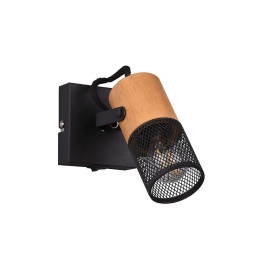 Φωτιστικό Τοίχου - Απλίκα Tosh 804370132 Natural-Black Trio Lighting Μέταλλο,Ξύλο