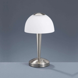 Φωτιστικό Επιτραπέζιο Led Ventura 350Lm 29x15cm Nickel Mat-White 529990107 Trio Lighting Μέταλλο,Γυαλί