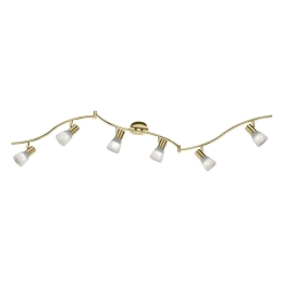 Φωτιστικό Οροφής-Σποτ Led Levisto 6x400Lm 180x21x11cm Brass Mat 871010608 Trio Lighting Μέταλλο,Γυαλί