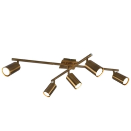 Φωτιστικό Οροφής - Σποτ Marley 612400504 5xGU10 35W 77,4x57,4x22,4cm Brass Mat Trio Lighting Μέταλλο