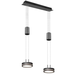 Φωτιστικό Οροφής Franklin 326510242 2x9W Led 55x14cm Anthracite Trio Lighting Αλουμίνιο