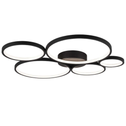 Φωτιστικό Οροφής - Πλαφονιέρα Rondo 622610532 49W Led 53x59cm Black Mat Trio Lighting Μέταλλο