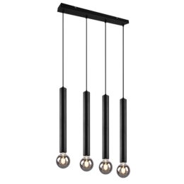 Φωτιστικό Οροφής - Ράγα Clermont 313400432 4xE27 10W 70x9x150cm Black Mat Trio Lighting Μέταλλο
