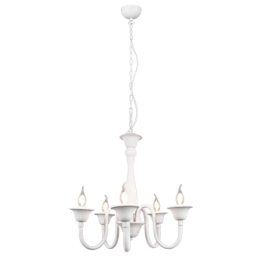 Φωτιστικό Οροφής Elsa 112900531 5xE14 40W Φ56cm 150cm White Mat Trio Lighting Μέταλλο