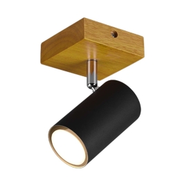 Φωτιστικό Τοίχου - Απλίκα Marley 812400132 1xGU10 15W 12x9cm Black Mat Trio Lighting Μέταλλο,Ξύλο