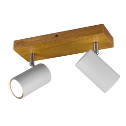 Φωτιστικό Οροφής - Σποτ Marley 812400231 2xGU10 35W 26x9x16cm White Mat Trio Lighting Μέταλλο,Ξύλο