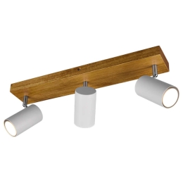 Φωτιστικό Οροφής - Σποτ Marley 812400331 3xGU10 35W 44x9x16cm White Mat Trio Lighting Μέταλλο,Ξύλο