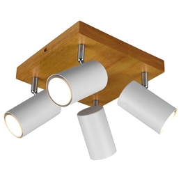 Φωτιστικό Οροφής - Σποτ Marley 812400431 4xGU10 35W 22x22x16cm White Mat Trio Lighting Μέταλλο,Ξύλο