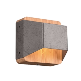 Φωτιστικό Τοίχου - Απλίκα Arino 224810167 4,3W Led 12x12cm Antique Trio Lighting Μέταλλο,Ξύλο