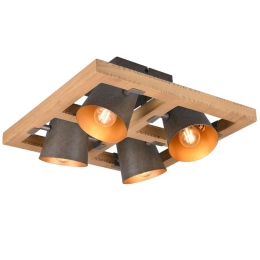 Φωτιστικό Οροφής - Πλαφονιέρα Bell 601900467 39x39x19cm 4xE14 25W Nickel-Natural Trio Lighting