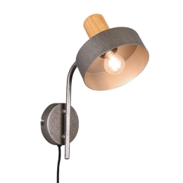 Φωτιστικό Τοίχου - Απλίκα Gaya 209500167 1xE14 10W 15x32cm Antique Trio Lighting Μέταλλο,Ξύλο
