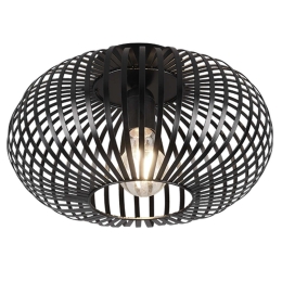 Φωτιστικό Οροφής - Πλαφονιέρα Johann 606903032 1xE27 60W Φ30cm 18cm Black Mat Trio Lighting Μέταλλο