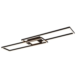Φωτιστικό Οροφής - Πλαφονιέρα Ganado 670710532 37W & 8W Led 110x21,2x7cm Black Mat Trio Lighting Μέταλλο