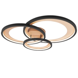Φωτιστικό Οροφής - Πλαφονιέρα Granada 673810332 36W Led 71,5x63,5x10,5cm Black Mat Trio Lighting Μέταλλο