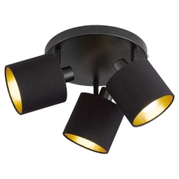 Φωτιστικό Οροφής - Σποτ Tommy R80333979 3xE14 28W Φ25x19cm Black Mat RL Lighting Μέταλλο,Ύφασμα
