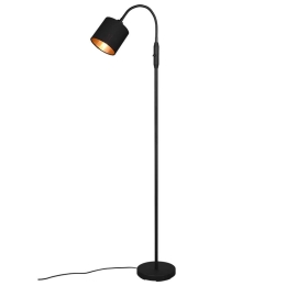 Φωτιστικό Δαπέδου Tommy R46331079 1xE14 40W Φ20cm 130cm Black Mat RL Lighting Μέταλλο,Ύφασμα