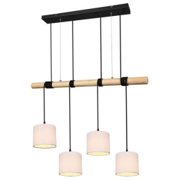 Φωτιστικό Οροφής - Ράγα Odin R30284032 4xE27 40W 85x150cm Black-White RL Lighting Μέταλλο,Ύφασμα