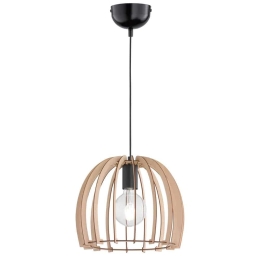 Φωτιστικό Οροφής Wood R30253030 1xE27 60W Φ30cm 150cm Natural-Black RL Lighting Ξύλο