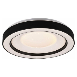 Φωτιστικό Οροφής - Πλαφονιέρα Arco R65091032 22W Led Φ49cm 8cm Starlight Effect Black Mat RL Lightin Πλαστικό