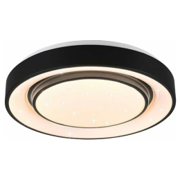 Φωτιστικό Οροφής - Πλαφονιέρα Mona R65041032 20W Led Φ38cm 7cm Starlight Effect Black Mat RL Lightin Μέταλλο