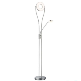 Φωτιστικό Δαπέδου Rennes R42412107 1x18W & 1x4W Led Φ28cm 180cm Nickel Mat RL Lighting Μέταλλο