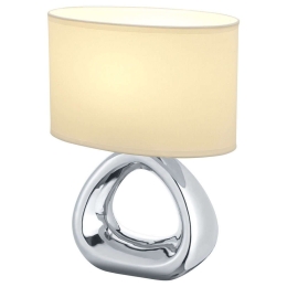 Φωτιστικό Επιτραπέζιο Gizeh R50841089 1xE27 60W 15x24x34cm Silver-White RL Lighting Κεραμικό,Ύφασμα