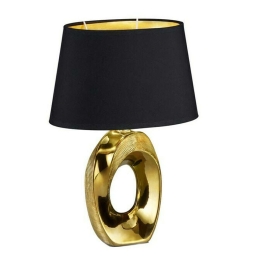 Φωτιστικό Επιτραπέζιο Taba R50511079 1xE14 40W 16x23x33cm Gold-Black RL Lighting Κεραμικό,Ύφασμα