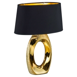 Φωτιστικό Επιτραπέζιο Taba R50521079 1xE27 60W 24x38x52cm Gold-Black RL Lighting Κεραμικό,Ύφασμα