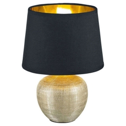 Φωτιστικό Επιτραπέζιο Luxor R50621079 1xE14 40W Φ18cm 26cm Gold-Black RL Lighting Κεραμικό,Ύφασμα