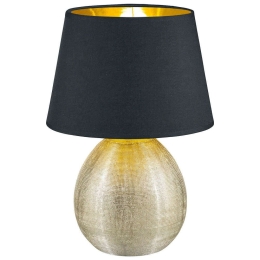 Φωτιστικό Επιτραπέζιο Luxor R50631079 1xE27 60W Φ24cm 35cm Gold-Black RL Lighting Κεραμικό,Ύφασμα
