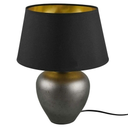 Φωτιστικό Επιτραπέζιο Abby R50601902 1xE27 60W Φ30cm 39cm Nickel Με Αμπαζούρ Gold-Black RL Lighting Κεραμικό