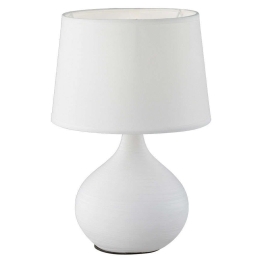 Φωτιστικό Επιτραπέζιο Martin R50371001 1xE14 40W Φ20cm 29cm White RL Lighting Κεραμικό,Ύφασμα