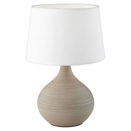 Φωτιστικό Επιτραπέζιο Martin R50371025 1xE14 40W Φ20cm 29cm Cappucino-White RL Lighting Κεραμικό,Ύφασμα