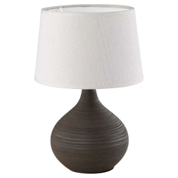 Φωτιστικό Επιτραπέζιο Martin R50371026 1xE14 40W Φ20cm 29cm Brown-White RL Lighting Κεραμικό,Ύφασμα