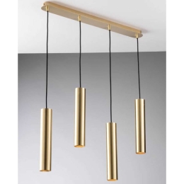 Φωτιστικό Οροφής - Ράγα  Fluke I-FLUKE-S4 ORO 4xGU10 68x200cm Gold Luce Ambiente Design Μέταλλο