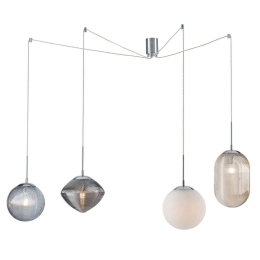 Φωτιστικό Οροφής Greenwich I-GREENWICH-S4 4xE27 Led Φ23-25-26,3cm 250cm Multi Luce Ambiente Design Γυαλί