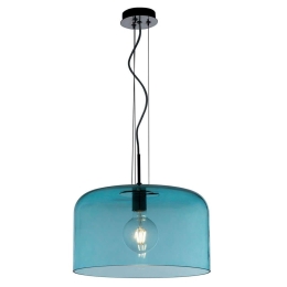 Φωτιστικό Οροφής Gibus I-GIBUS-S30 BLU 1xE27 Φ30cm 150cm Blue Luce Ambiente Design Γυαλί