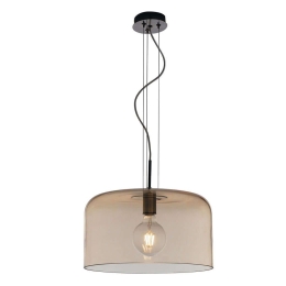 Φωτιστικό Οροφής Gibus I-GIBUS-S40 AMB 1xE27 Φ40cm 150cm Amber Luce Ambiente Design Γυαλί