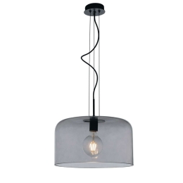 Φωτιστικό Οροφής Gibus I-GIBUS-S40 GR 1xE27 Φ40cm 150cm Fume Luce Ambiente Design Γυαλί