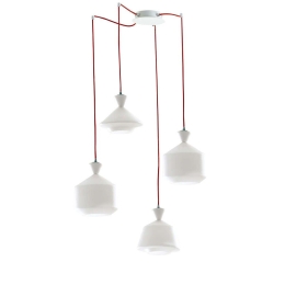 Φωτιστικό Οροφής Sugar I-SUGAR-S4 4xE27 Led 20x80x250cm White Luce Ambiente Design Γυαλί