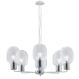 Φωτιστικό Οροφής Fellini I-FELLINI-S6 6xE27 Led Φ98cm 150cm Chrome Luce Ambiente Design Μέταλλο,Γυαλί