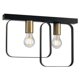 Φωτιστικό Οροφής - Πλαφονιέρα Smith I-SMITH-PL2 2xE27 41,5x27cm Black Luce Ambiente Design Μέταλλο