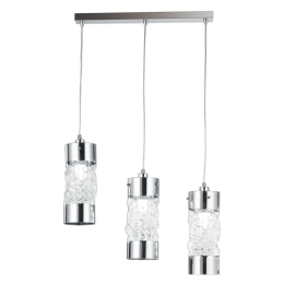 Φωτιστικό Οροφής Jive I-JIVE/S3 3xE14 60x110cm Chrome Luce Ambiente Design Γυαλί