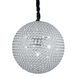 Φωτιστικό Οροφής Planet I-PLANET/S50 9xG9 Φ50cm 120cm Chrome Luce Ambiente Design Κρύσταλλο,Μέταλλο