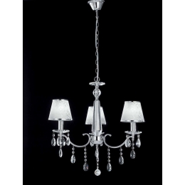 Φωτιστικό Οροφής - Πολυέλαιος Boeme I-BOEME/3 3xE14 Φ65cm 100cm Chrome Luce Ambiente Design Κρύσταλλο,Μέταλλο