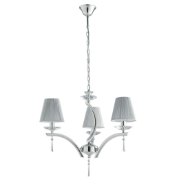 Φωτιστικό Οροφής Orchestra I-Orchestra/3 3xE14 Φ60cm 105cm Chrome Luce Ambiente Design Κρύσταλλο,Μέταλλο